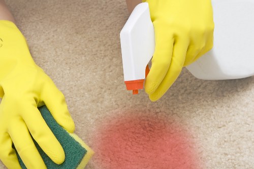 Professional carpet cleaning in a London home with a bright living room
