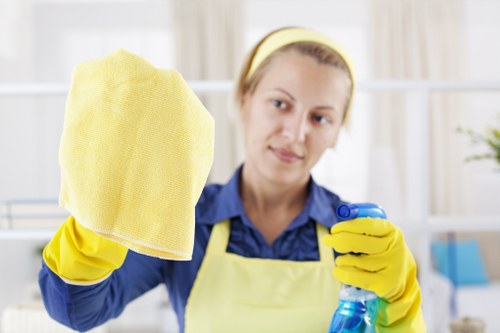 Professional flat cleaners in London working in a modern apartment