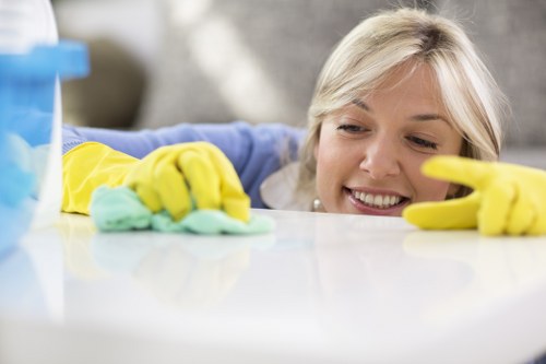 Local cleaner in London preparing a property for a booking