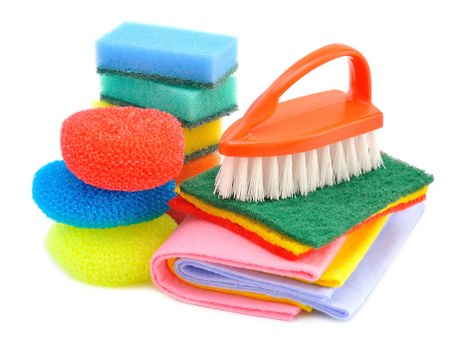 Bathroom cleaning in a typical London apartment