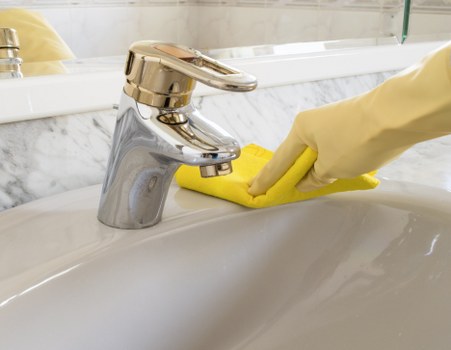 Cleaning products and PPE arranged for safe domestic use